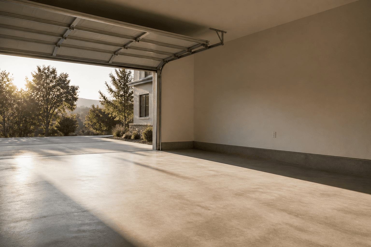 A cleared garage